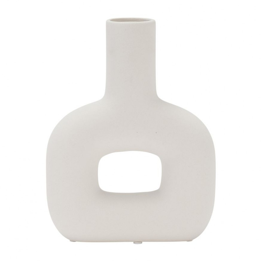 Sagebrook 8" Dol Open Cut Vase - White