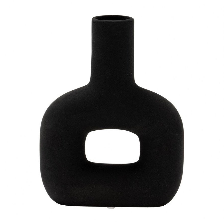 Sagebrook 8" Dol Open Cut Vase - Black