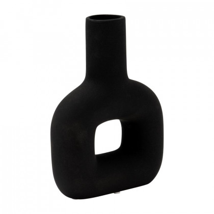 Sagebrook 8" Dol Open Cut Vase - Black