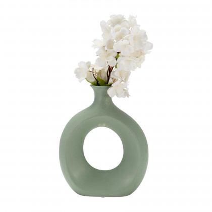 Sagebrook 10" Dolomite Open Cut Vase - Dark Sage