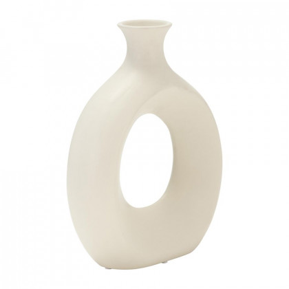 Sagebrook 10" Dolomite Open Cut Vase - Cotton
