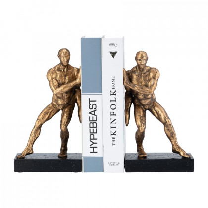 Sagebrook - 10" Resin Push Wall Bookends (Set Of 2) in Bronze