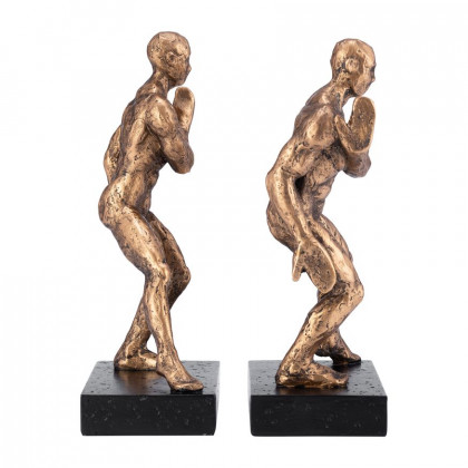 Sagebrook - 10" Resin Push Wall Bookends (Set Of 2) in Bronze