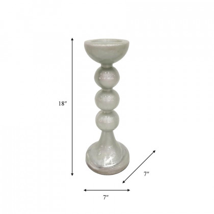 Sagebrook 18" Glass Bubbly Candle Holder - White