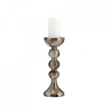 Sagebrook 15" Glass Bubbly Candle Holder - Brown