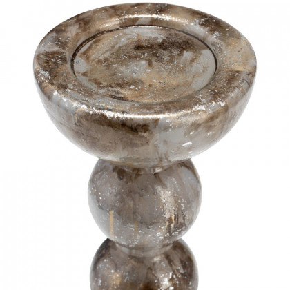 Sagebrook 15" Glass Bubbly Candle Holder - Brown