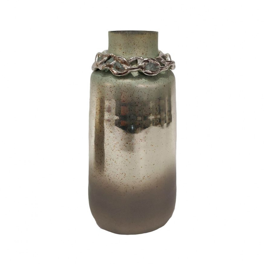 Sagebrook 15" Glass Vase With Bracelet - Nickle With Aloe