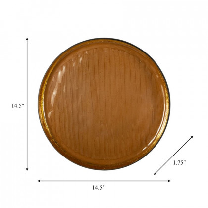Sagebrook Iron Circle Wall Decor - Oak