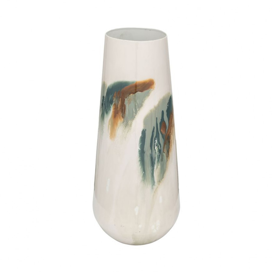 Sagebrook 17" Iron Colored Stained Vase - White