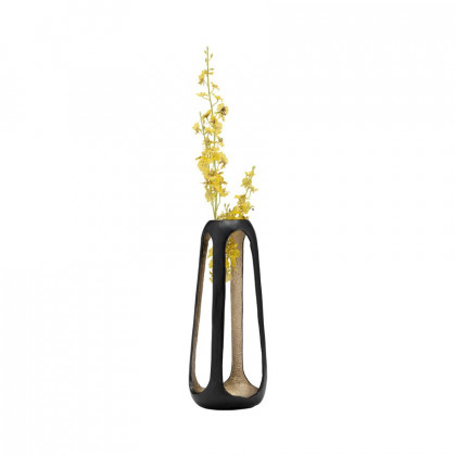Sagebrook 15" Metal Open Vase - Matte Black