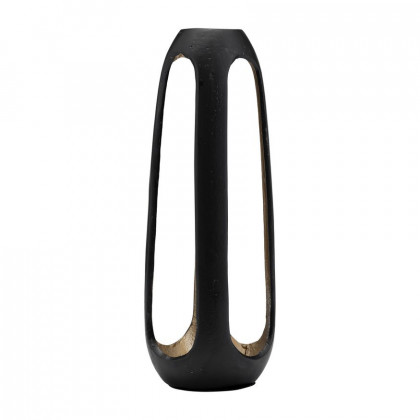 Sagebrook 18" Metal Open Vase - Matte Black