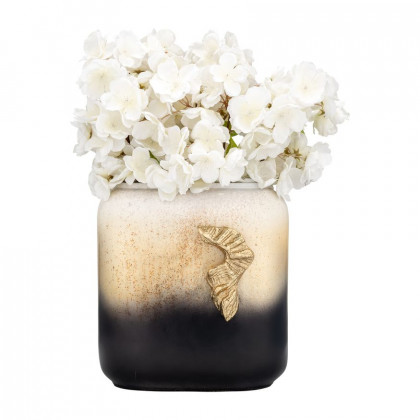 Sagebrook 10" Glass Vase With Wing Handle - Champagne/Black