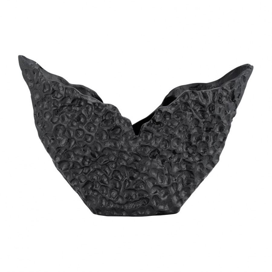 Sagebrook - 16" Metal Hammer Shell Bowl in Black