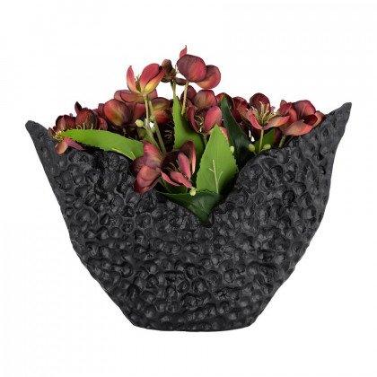 Sagebrook - 16" Metal Hammer Shell Bowl in Black