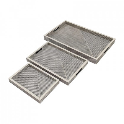 Sagebrook - 18"/23" Wood Oval Trays (Set Of 2)