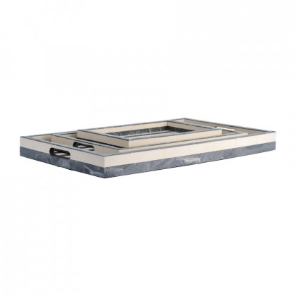 Sagebrook - 2" Marble Tray With Handles