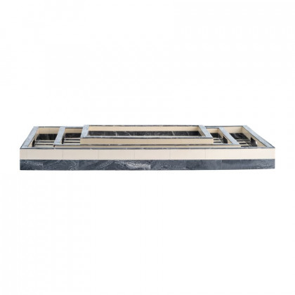 Sagebrook 13"/18"/24" Resin Striped Trays (Set Of 3) - Gray/White