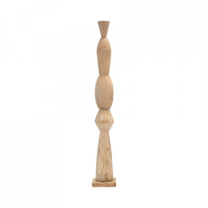 Sagebrook 48" Wood Totem Pillar - Brown