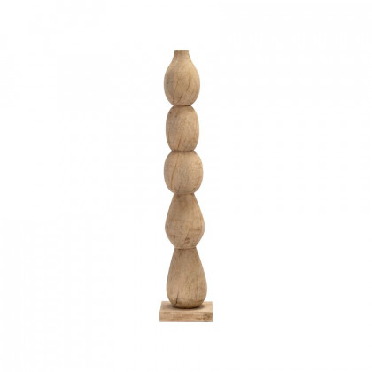 Sagebrook 36" Wood Totem Pillar - Brown