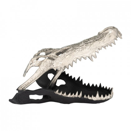 Sagebrook - 11" Metal Alligator Skull
