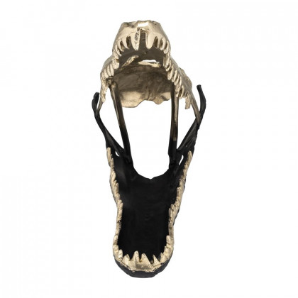 Sagebrook 16" Metal Alligator Skull - Gold/Black