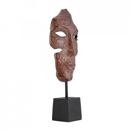 Sagebrook - 20" Metal Abstract Face Sculpture in Brick Patina