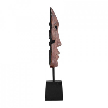 Sagebrook - 20" Metal Abstract Face Sculpture in Brick Patina