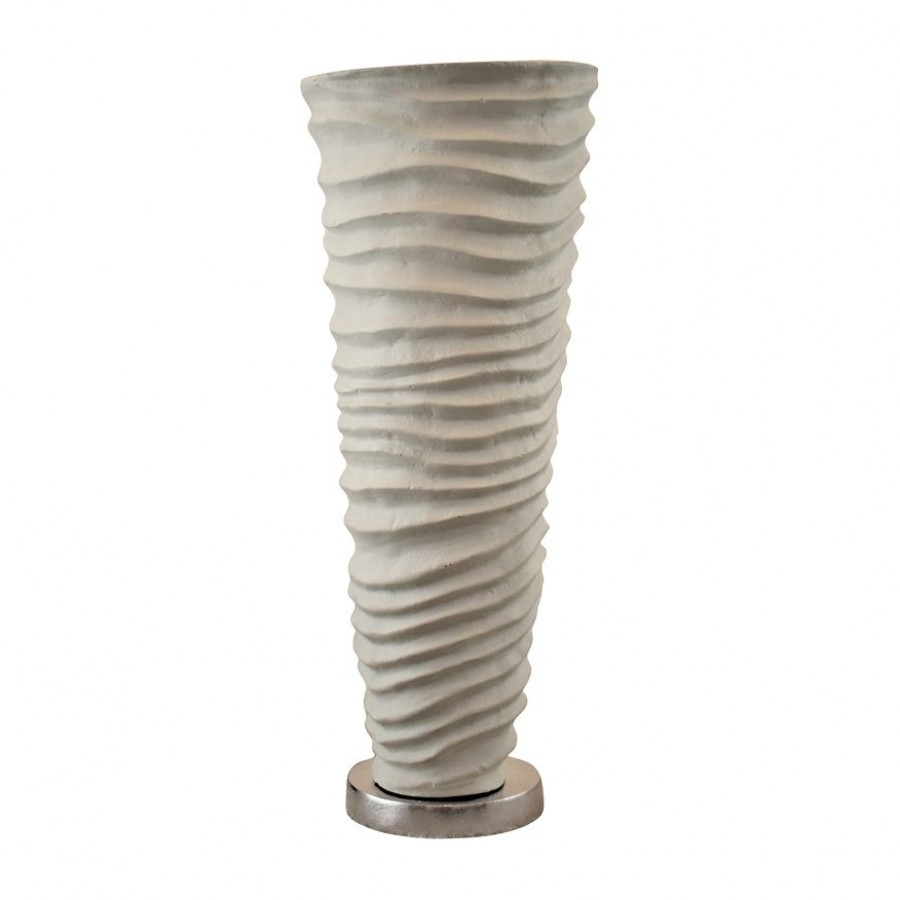 Sagebrook 18" Metal Rugged Vase - Ivory/Nickel