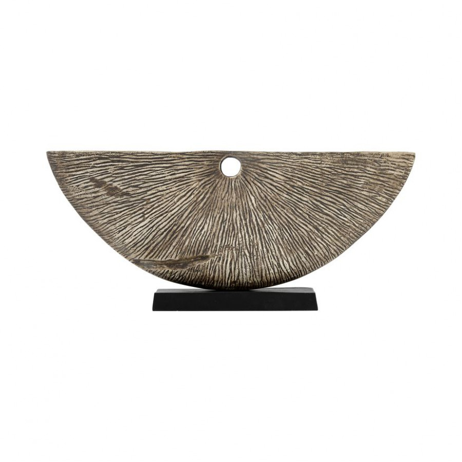 Sagebrook - 11" Metal Corrugated Half Circle Sculpture