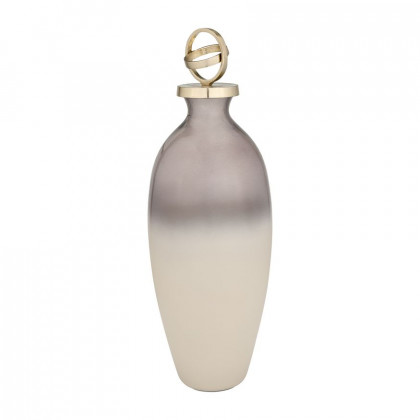 Sagebrook - 16" Glass Bottle With Sphere Lid