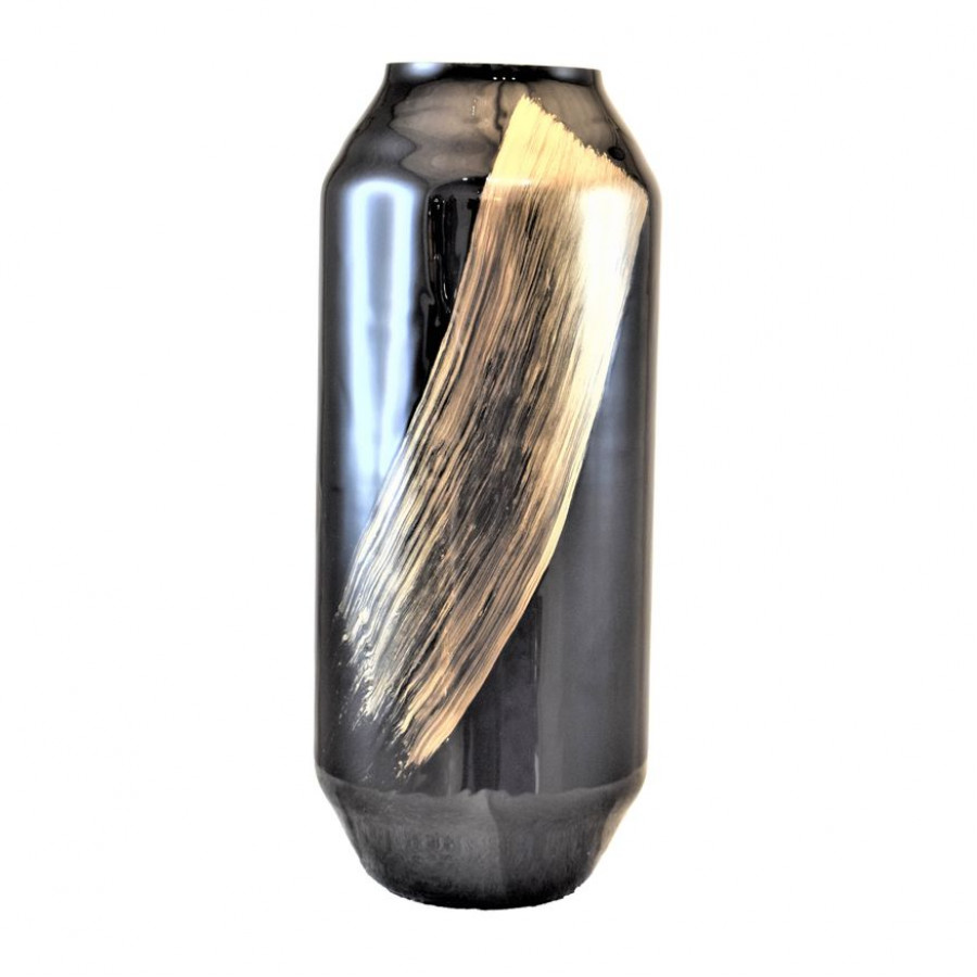 Sagebrook 15" Glass Star Dust Vase - Gold/Black (Golden Swooch)