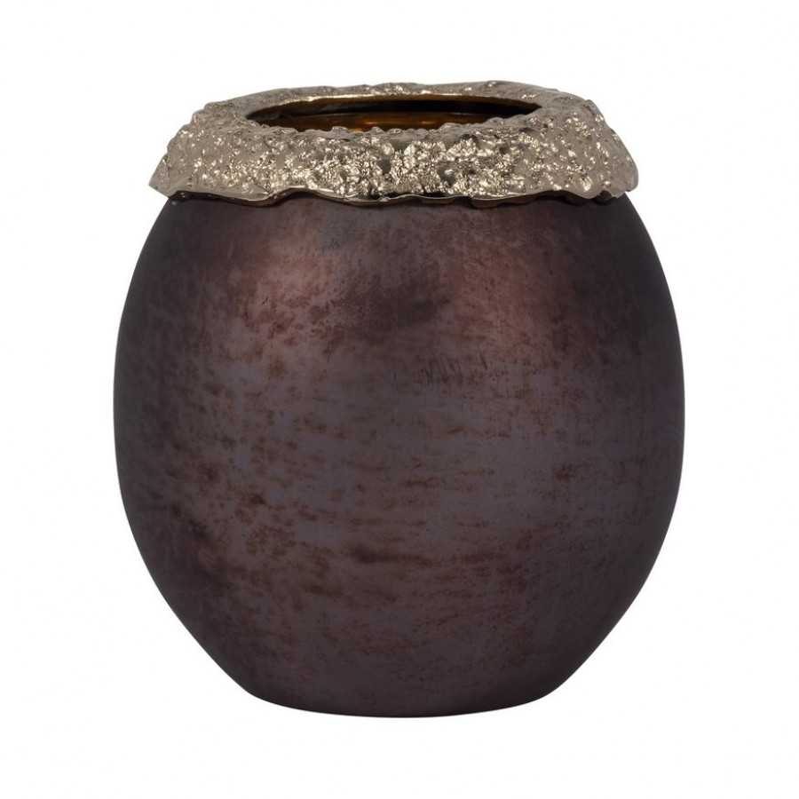 Sagebrook - 8" Glass Oval Hurricane Charred