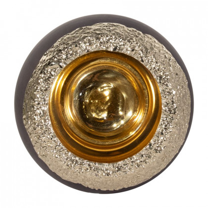 Sagebrook 10" Glass Oval Hurricane Charred - Coal/Gold