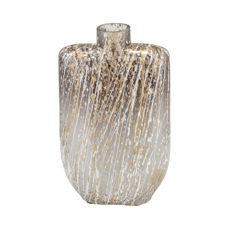 Sagebrook 10" Glass Striped Stained Vase - Multi