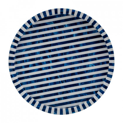 Sagebrook - 12"/14"/16" Resin Round Trays (Set Of 3) in Blue