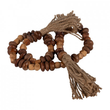 Sagebrook - 33" Wood 2-tone Bead Garland in Natural