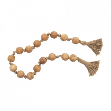 Sagebrook - 32" Wood Double Beaded Garland With Tassel