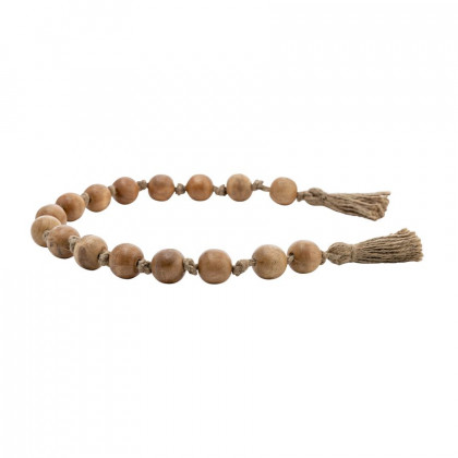 Sagebrook - 32" Wood Double Beaded Garland With Tassel