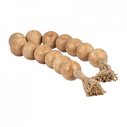 Sagebrook - 32" Wood Double Beaded Garland With Tassel