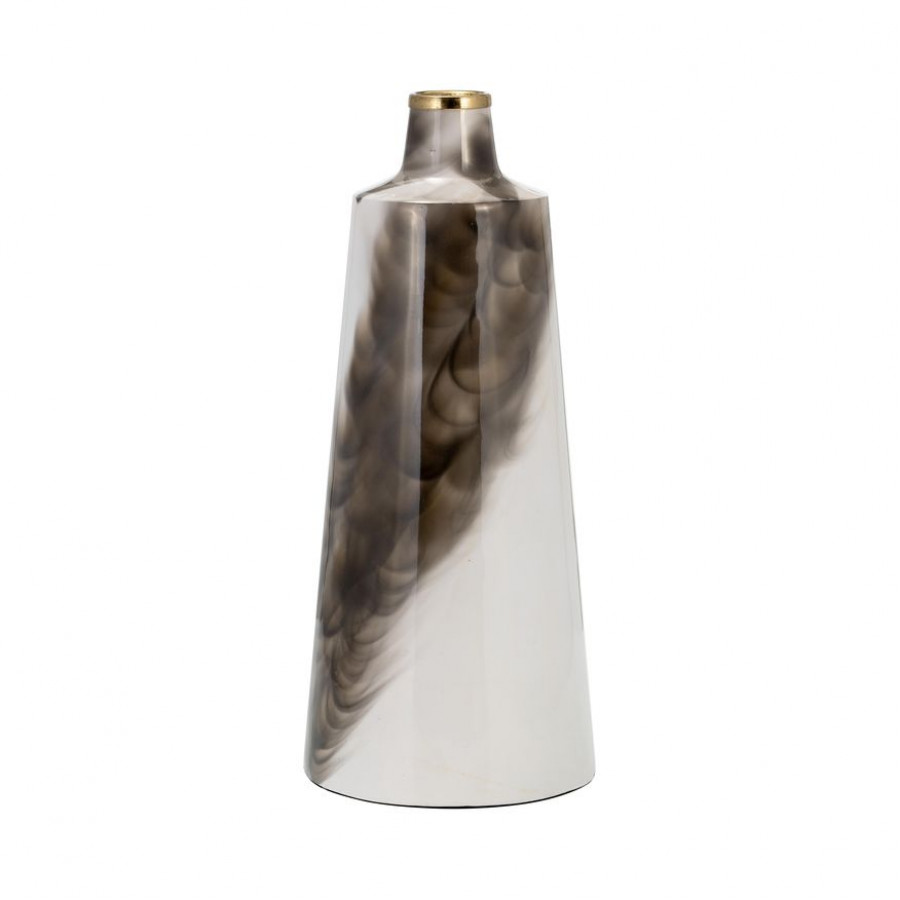 Sagebrook 15" Metal Vase With Ring Lid - White/Gold