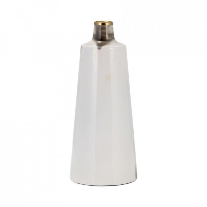 Sagebrook 15" Metal Vase With Ring Lid - White/Gold