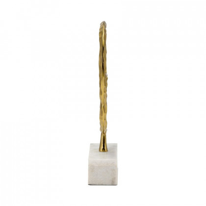 Sagebrook 17" Metal/Marble Double Ring Accent - Gold
