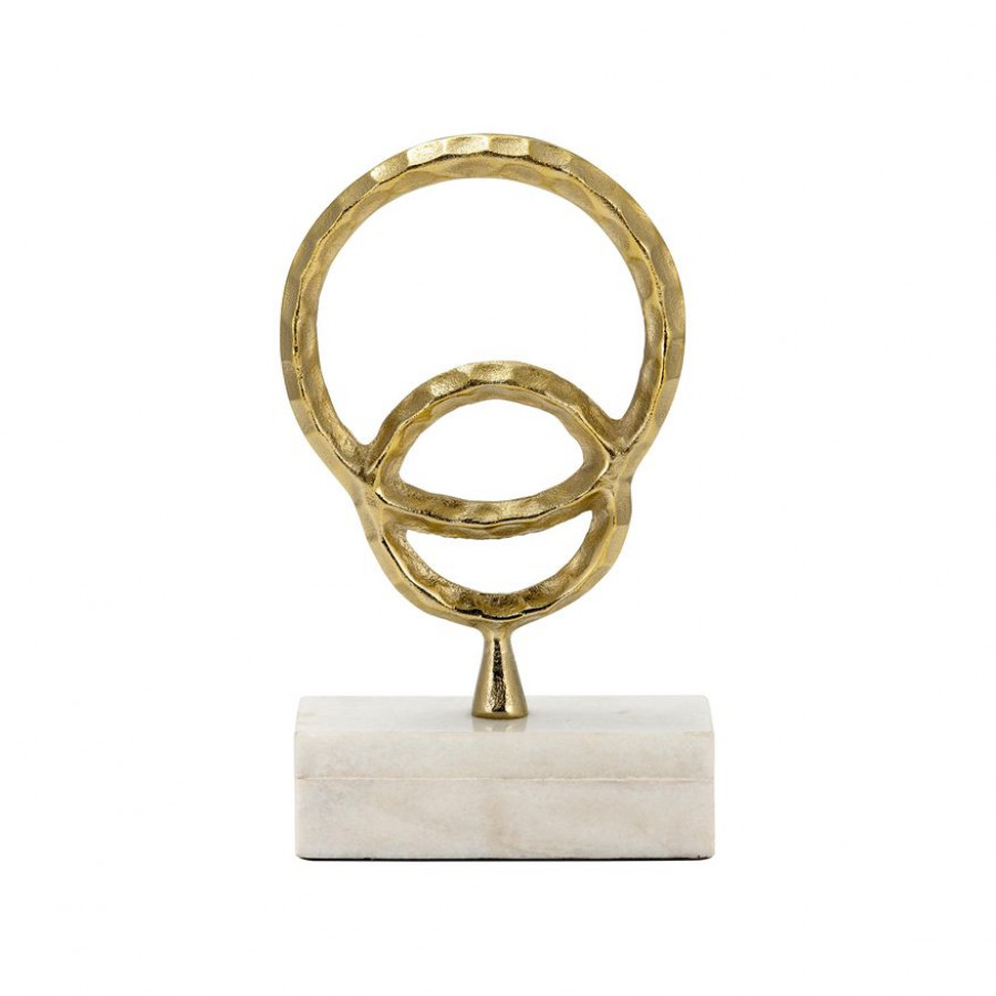 Sagebrook - 21" Metal/Marble Double Ring Accent