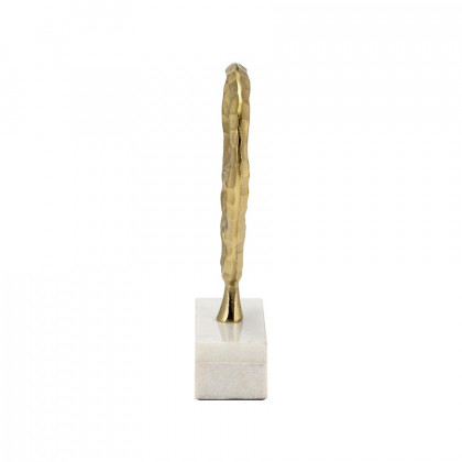 Sagebrook 12" Metal/Marble Double Ring Accent - Gold