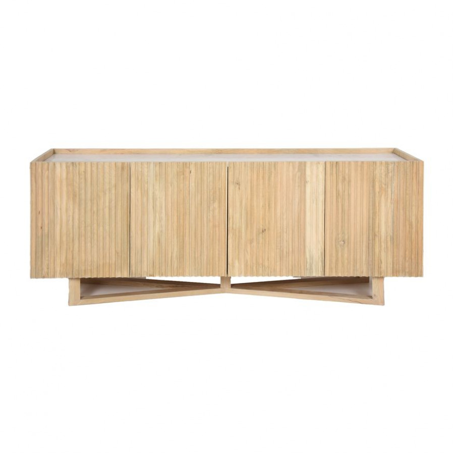 Sagebrook - Wood/Marble 4-Door Fluted Sideboard