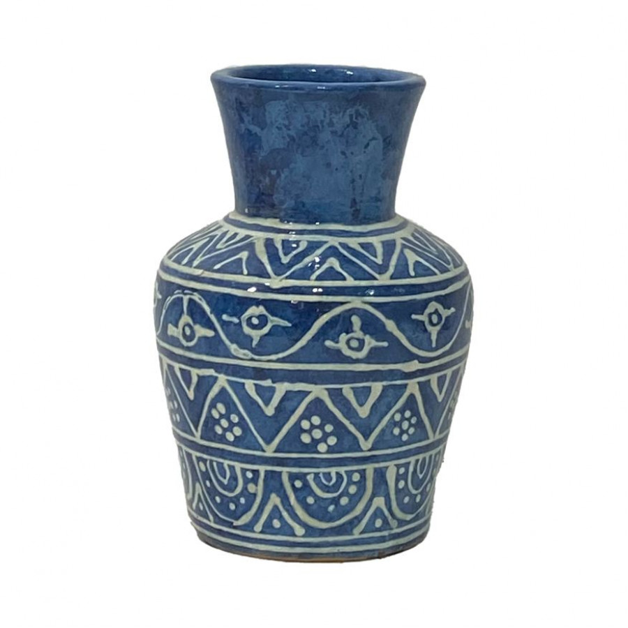 Sagebrook 10" Terracotta Vase - Blue