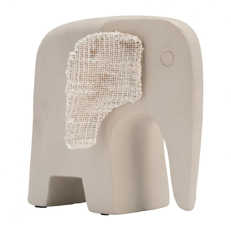 Sagebrook - 8" Ecomix Elephant Fabric Detail in Ivory