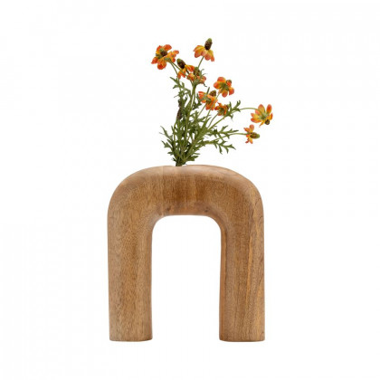Sagebrook 10" Wood Horseshoe Vase - Brown