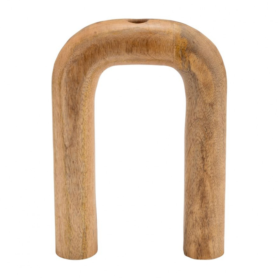 Sagebrook 11" Wood Horseshoe Vase - Brown
