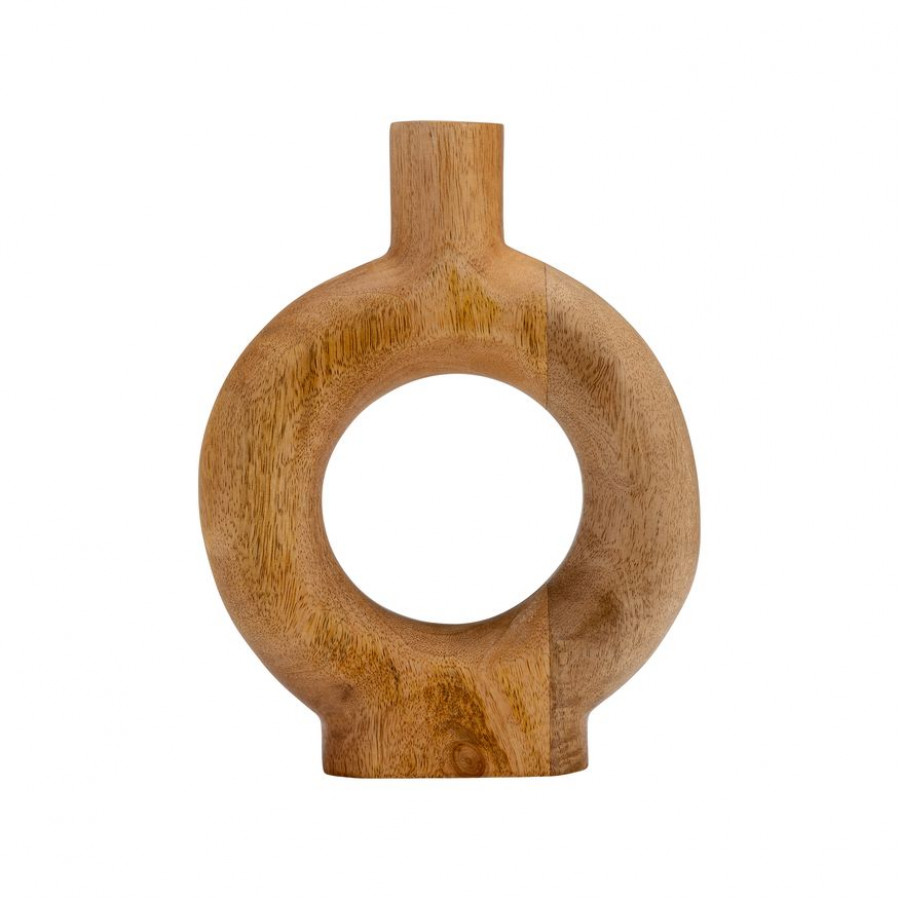 Sagebrook - 10" Wood Donut Shaped Vase